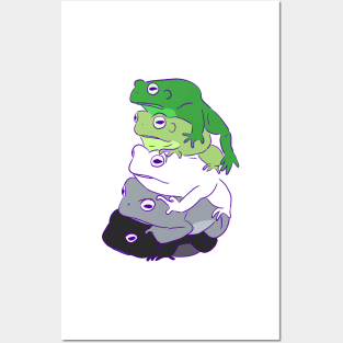 Aromantic Pride Frog Stack Posters and Art